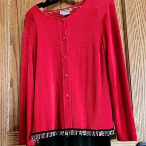 2 piece SOFTWEAR by Mark Singer Size  Medium colors are black and red.